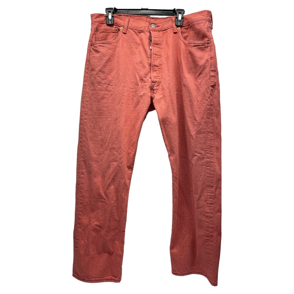 Levis 501 Men's 38/30 Pink Straight‎ Leg Jeans Pants Button Fly